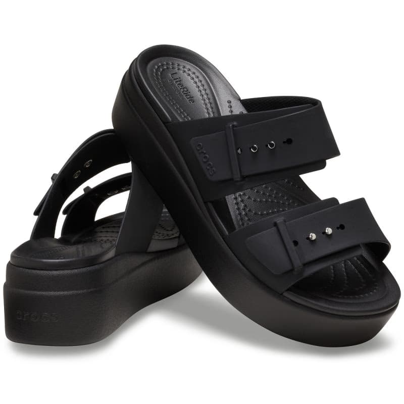 Dámske sandále na platforme (módna obuv) CROCS Brooklyn Buckle Low Wedge W black 4