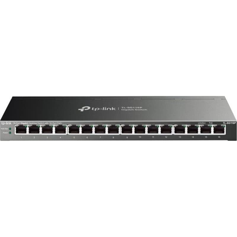 TP-Link TL-SG116P Switch, 16x GLAN, PoE+, 120W 1
