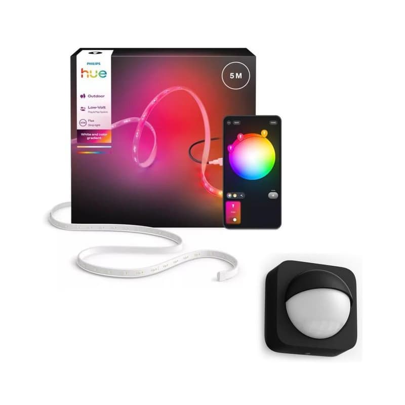 Philips - RGBW LED stmievateľný vonkajší pásik Hue FLUX 5m LED/30W/230V + pohybový senzor P7212+P2816