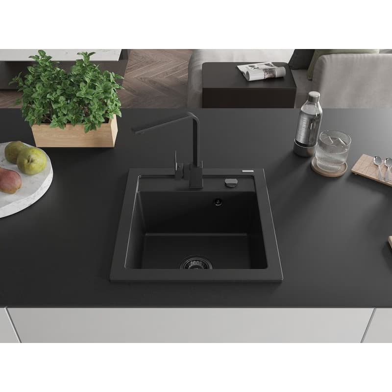 MEXEN/S MEXEN/S - Vito granitový drez 1-miska vrátane batérie Rita, čierna 6503-77-670300-70-B 3