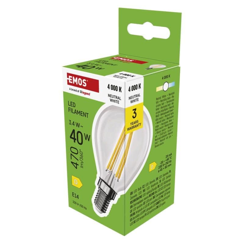 EMOS LED FLM MINI GL 3,4 W (40 W) 470lm E14 NW