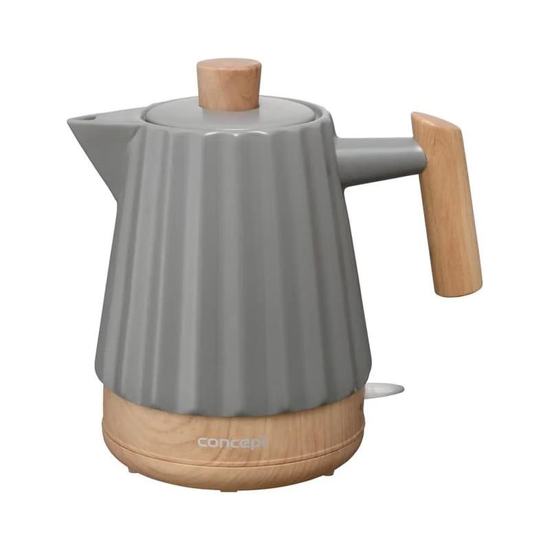 Concept RK0092 - Rýchlovarná kanvica 1,5 l, 1500 W / 230 V, tmavosivá / drevený dekor / keramika rk0092 1