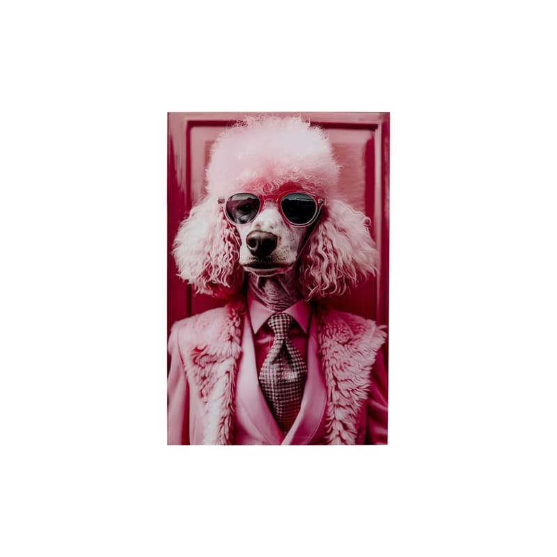 Pink Poodle sklenený obraz 50x40 cm