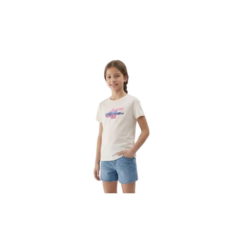 Dievčenské tričko s krátkym rukávom 4F JUNIOR TSHIRT F2885-11S-OFF WHITE 1
