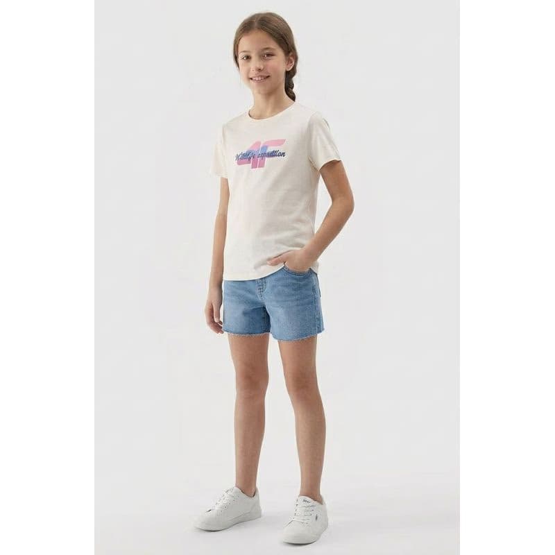 Dievčenské tričko s krátkym rukávom 4F JUNIOR TSHIRT F2885-11S-OFF WHITE 2