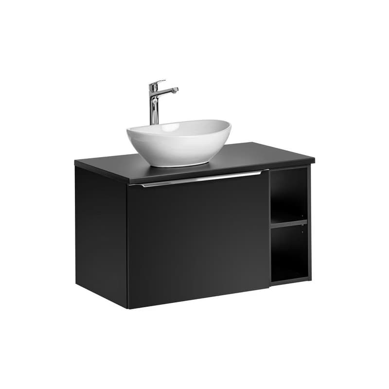 ArtCom Kúpeľňová skrinka s umývadlom a doskou SANTA FE Black DU80/3 | 80 cm 1