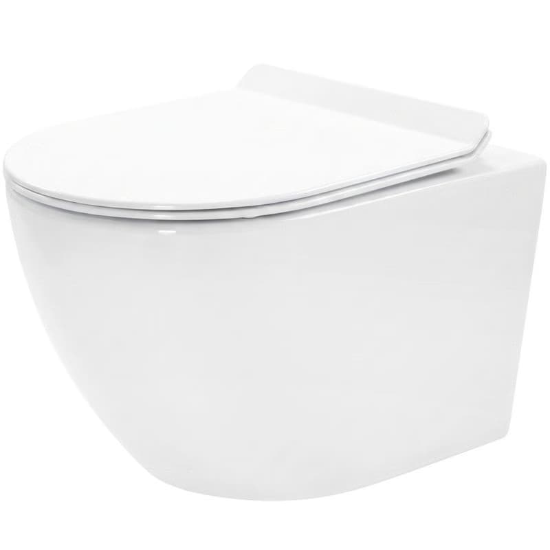 REA - Závesná WC misa vrátane sedátka Rimless Carlo Flat Mini biela REA-C2760 6