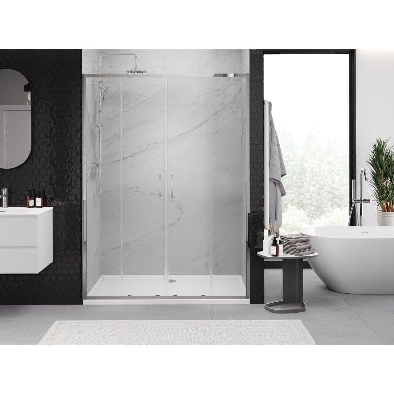MEXEN/S - Exo dvojité posuvné sprchové dvere 150, transparent, chróm 8152-150-000-01-00 4
