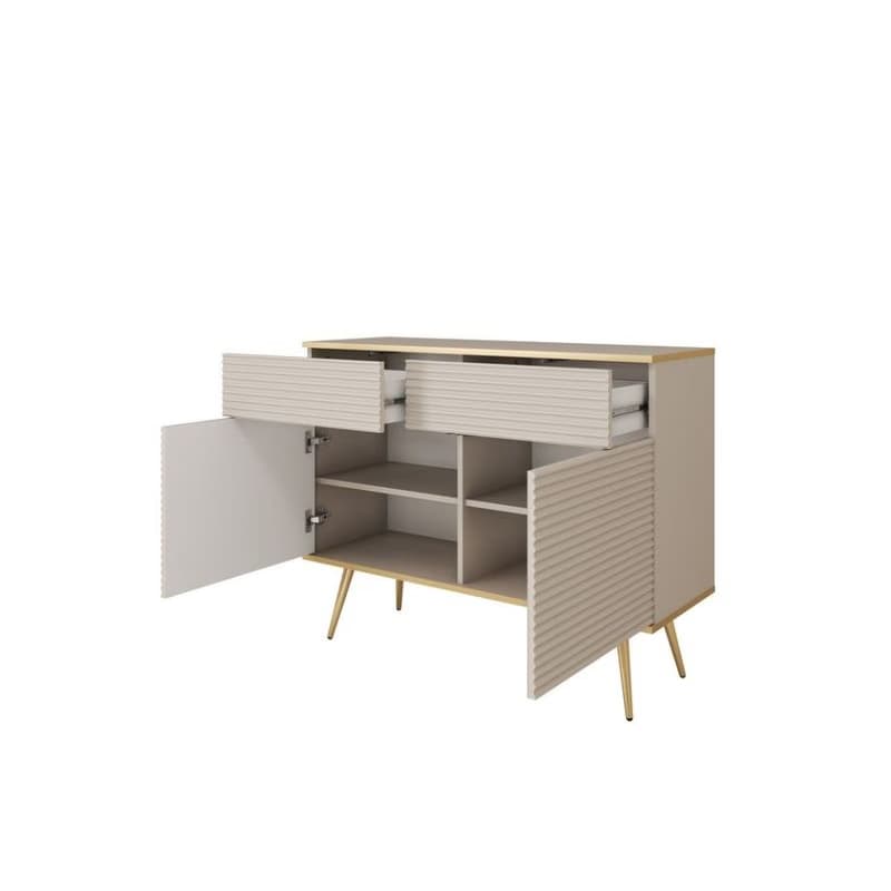 ArtPS Komoda BIJOU KSZ-107 MDF | čierna / zlaté nohy 4