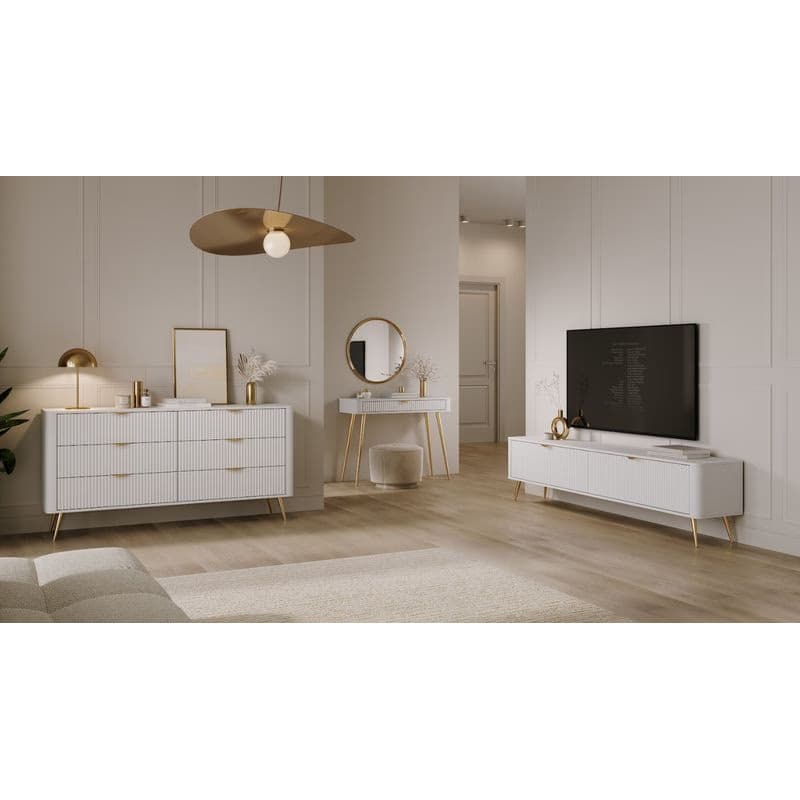 ArtLas Komoda LINA 138 D3S | biela 3