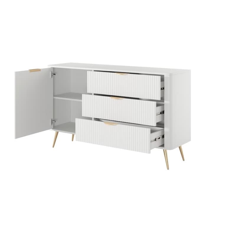 ArtLas Komoda LINA 138 D3S | biela 6