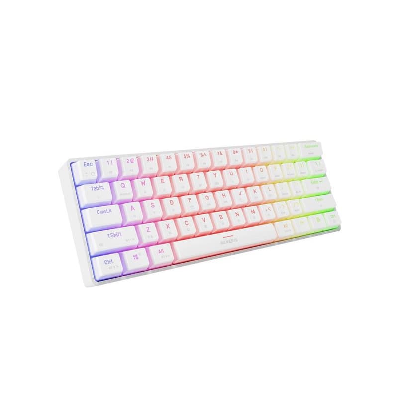 Genesis herná klávesnica THOR 660 G2/Gateron Brown/USB+BT/US layout/Biela 1