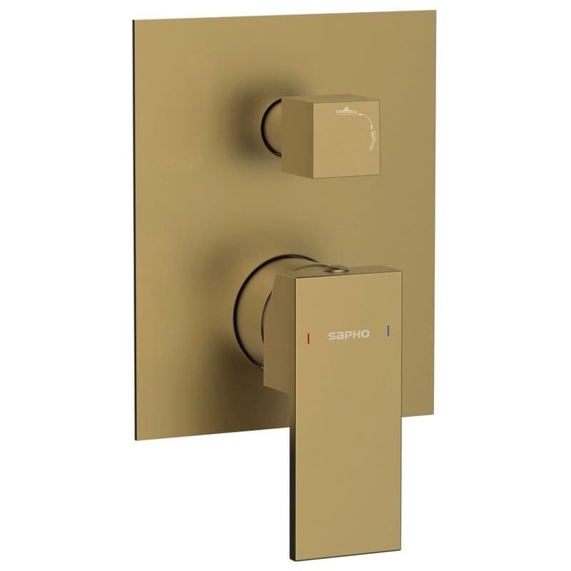 SAPHO - CUBEMIX podomietková sprchová batéria, 2 výstupy, zlato mat CM042GB 1