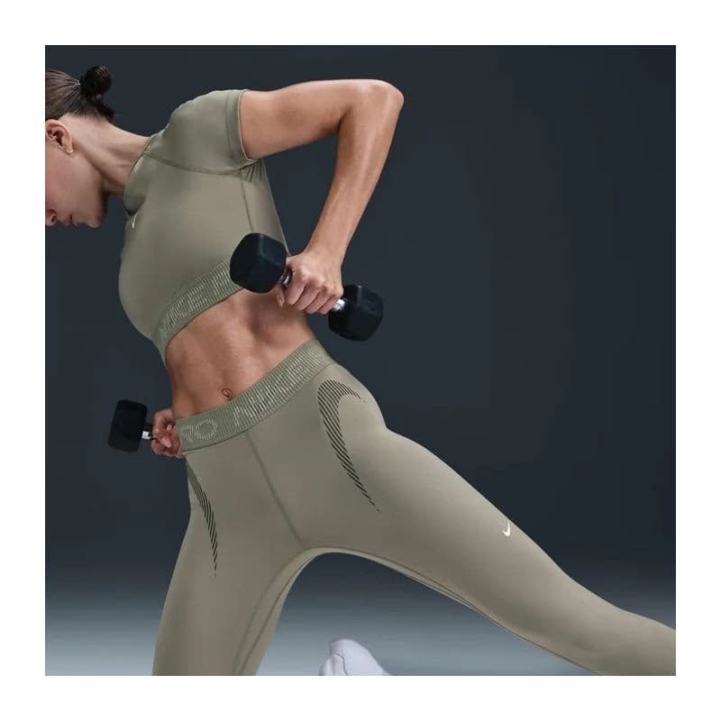 Dámske legíny NIKE PRO W NP DF MR 7 8 TIGHT TT GRX-320-Khaki 5