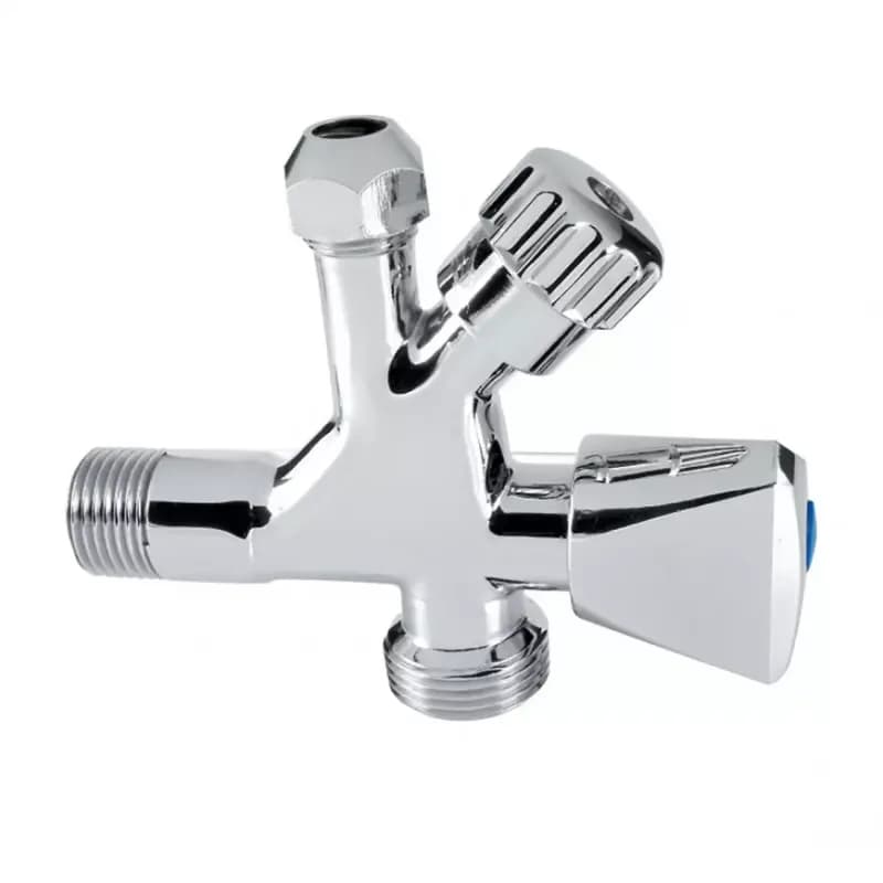 Rohový ventil Kombi 3/8” x 1/2” x 3/4” chróm 1