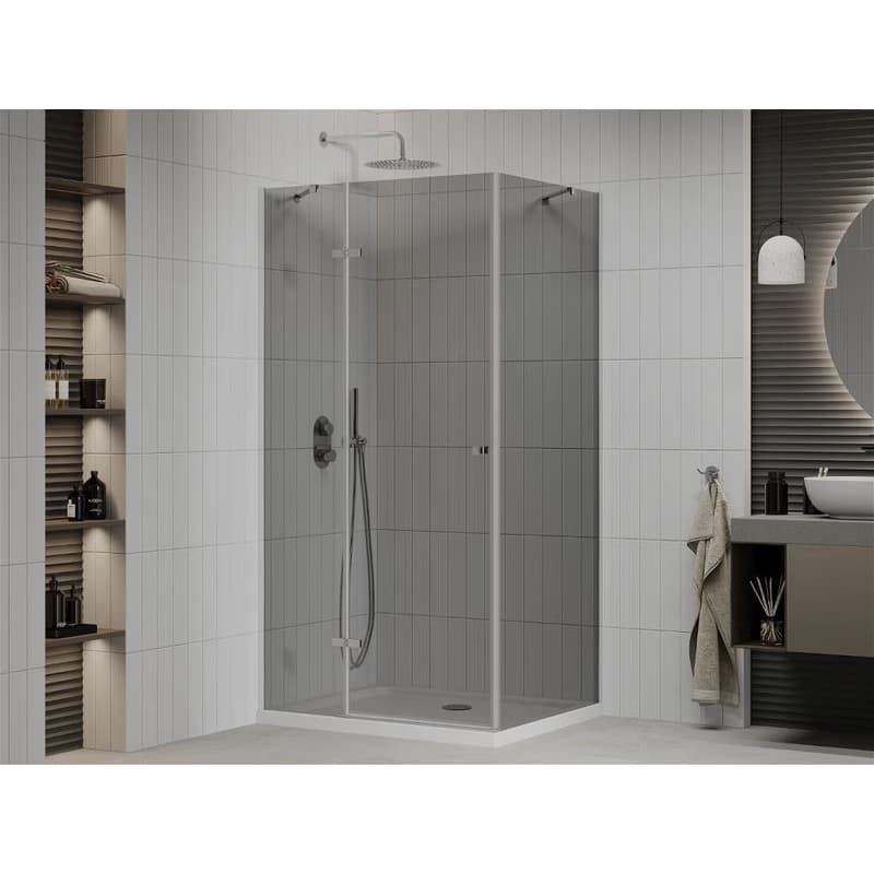 MEXEN/S - Roma sprchovací kút 70x100, grafit, chróm + biela vanička so sifónom 854-070-100-01-40-4010 2
