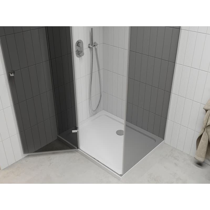 MEXEN/S - Roma sprchovací kút 70x100, grafit, chróm + biela vanička so sifónom 854-070-100-01-40-4010 5