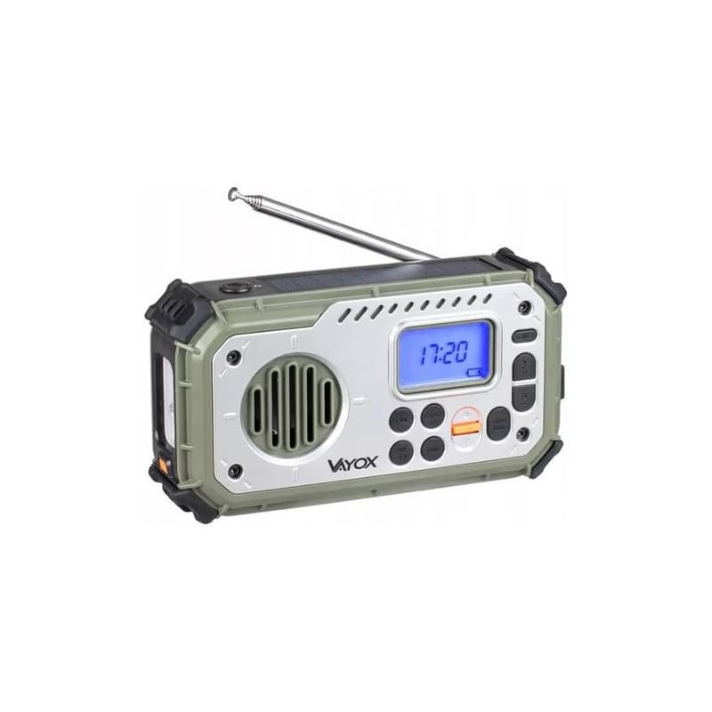 Vayox Kempingové rádio s kľukou a LED svietidlom, funkcia powerbanky: 5 V / 3×AAA / 2000 mAh, krytie IPX4 VA0440 1