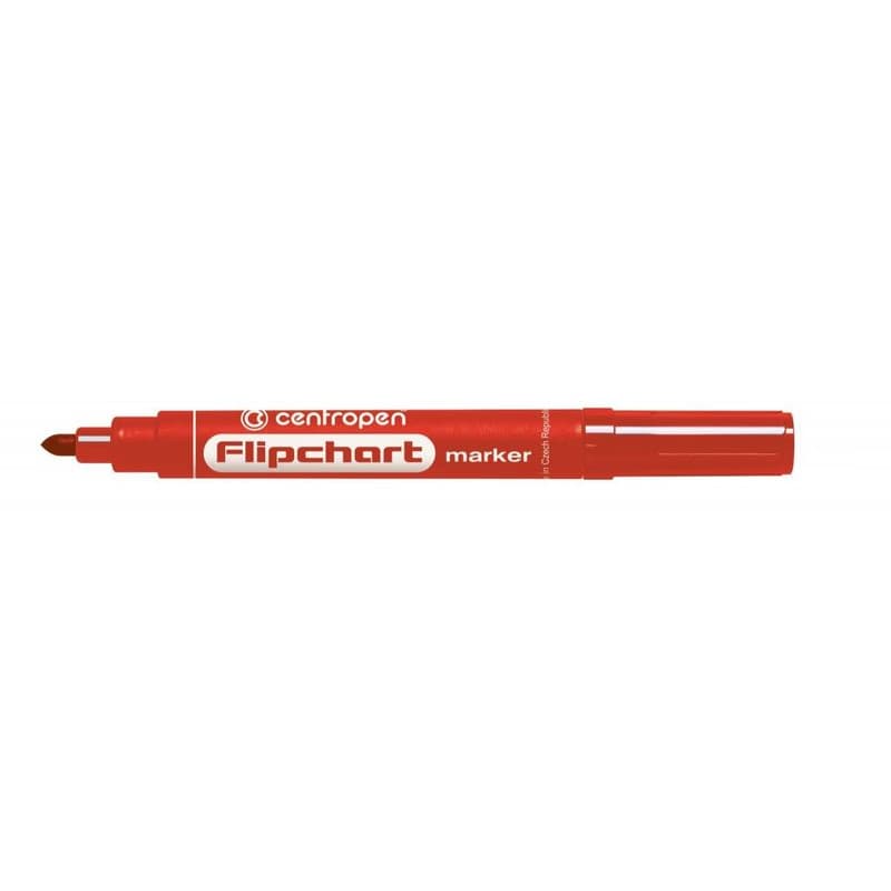 Značkovač Centropen 8550 na Flipchart červený valcový hrot 2,5mm 1