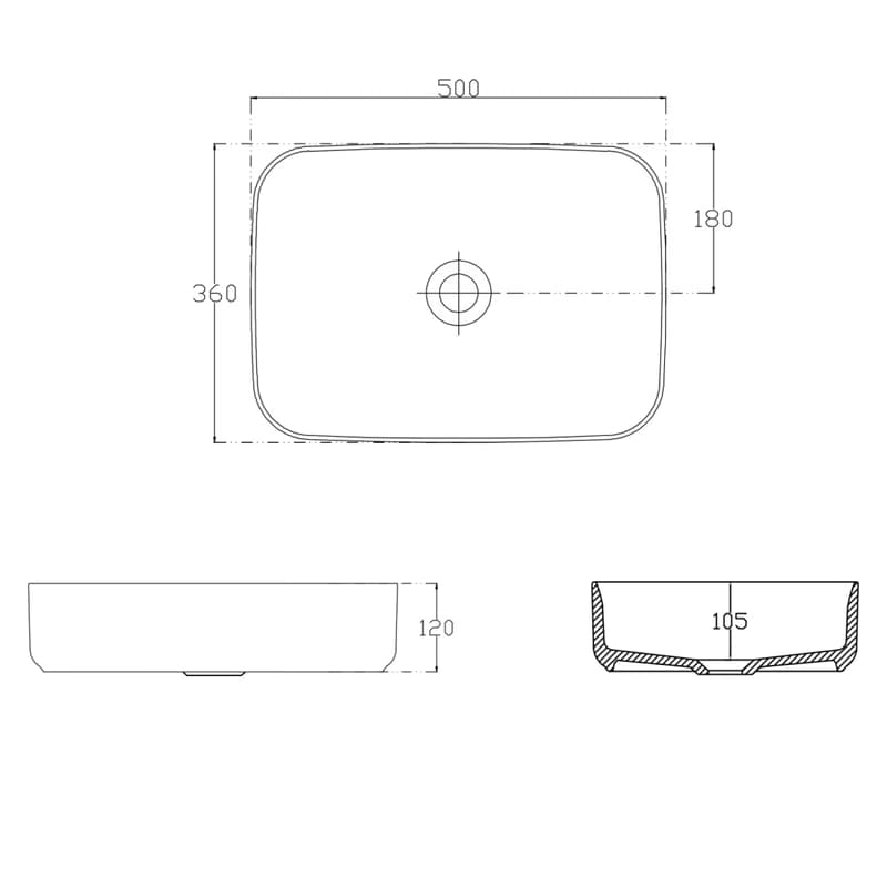 ISVEA - INFINITY RECTANGLE keramické umývadlo na dosku, 50x36cm, biela 10NF65050 2