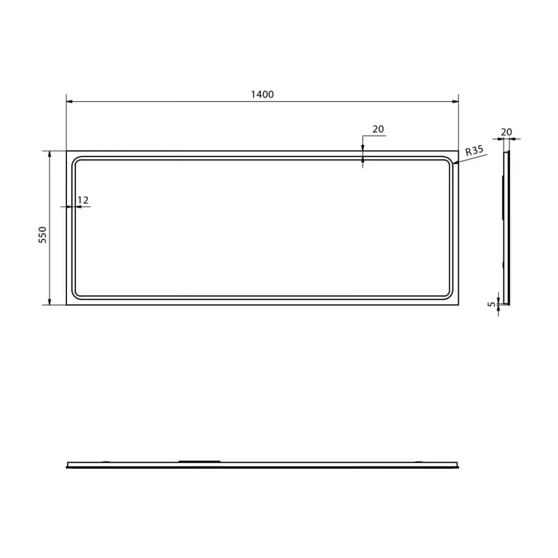 SAPHO - GEMINI zrkadlo s LED osvetlením 140x55cm GM140 5