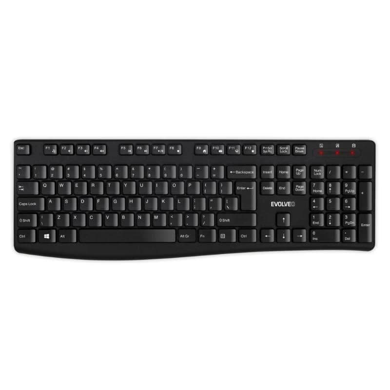 EVOLVEO Set klávesnice a myši K1050, Bezdrôtové 2.4GHz, US INTL, čierna 2