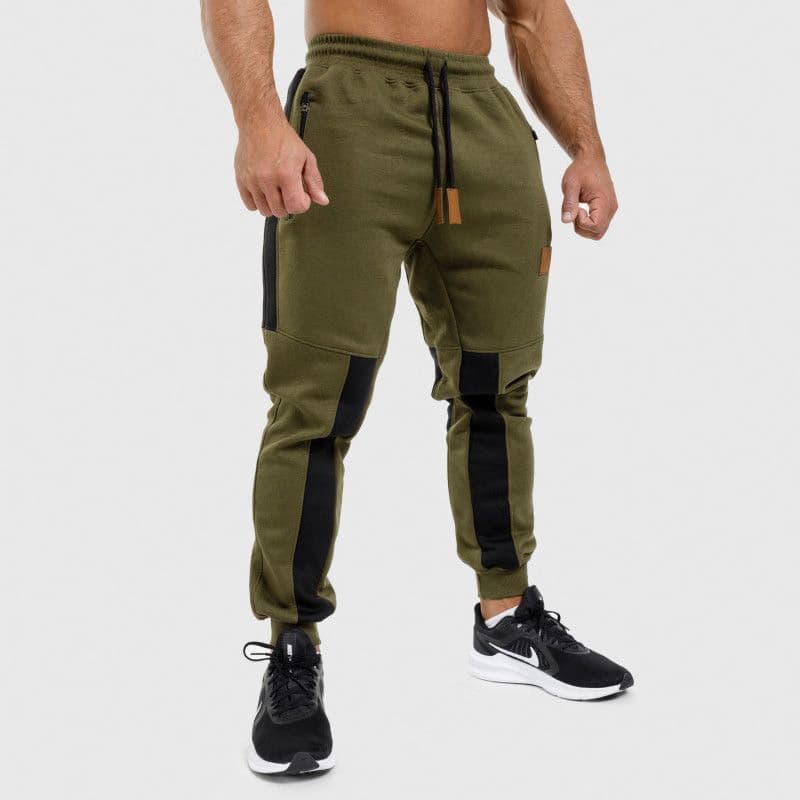 Jogger tepláky Iron Aesthetics ELEMENT, vojenská zelená 1