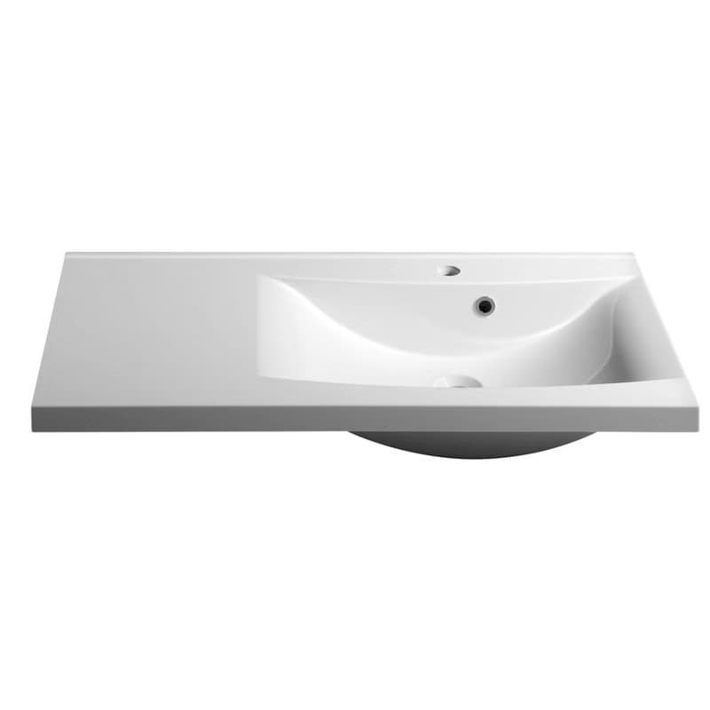 SAPHO - LUCIOLA umývadlo 90x48cm, liaty mramor, biela, pravé 50094 2