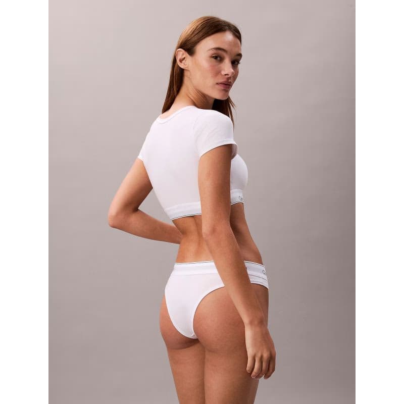 Dámsky top s podprsenkou CALVIN KLEIN T-Shirt Bralette Icon Cotton Modal white 4