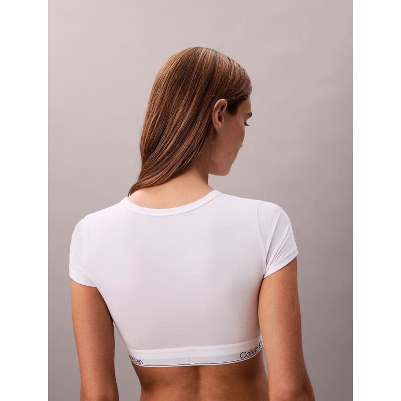 Dámsky top s podprsenkou CALVIN KLEIN T-Shirt Bralette Icon Cotton Modal white 5