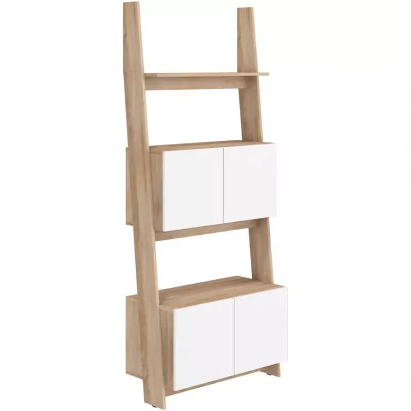 Regál Rack 80-2D sonoma/Biely lesk 1