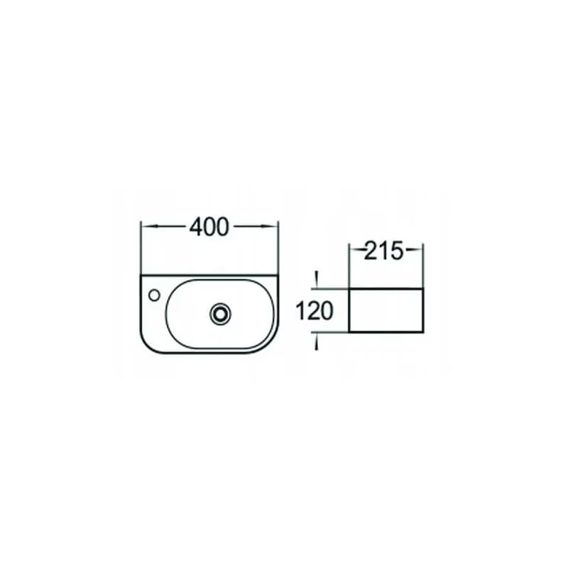 MEXEN - Viera umývadlo na dosku pravá 40 x 21, čierna mat 21274085R 3