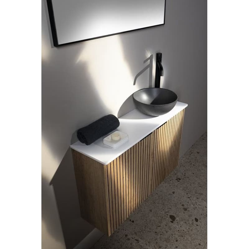 SAPHO - MINOR betónové umývadlo na dosku, priemer 26cm, antracit mat MR26016 5
