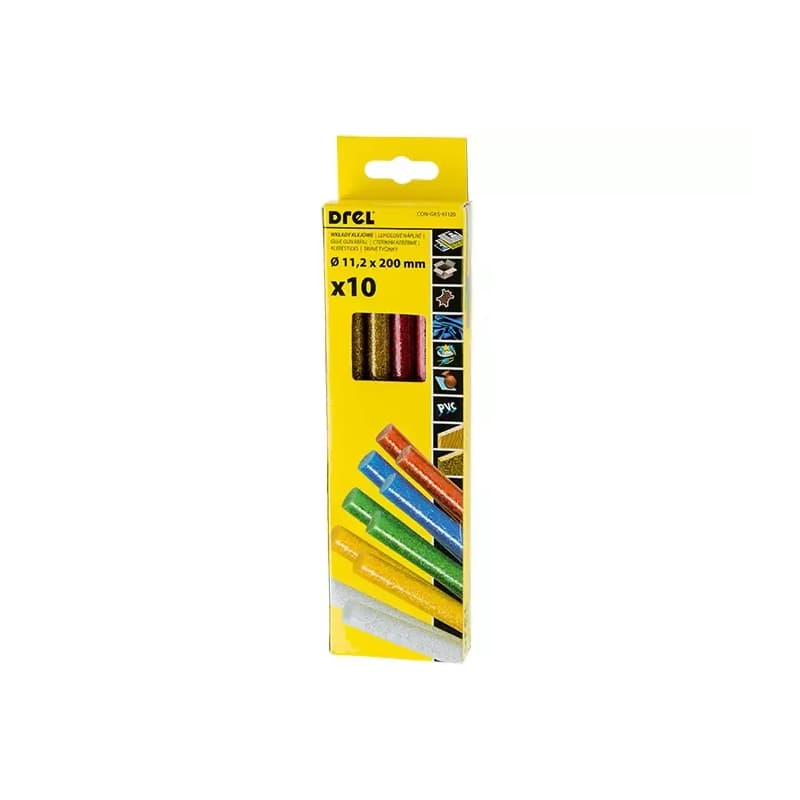Drel Lepiace tyčinky 10 ks mix farieb 11,2x200 mm, CON-GKS-61