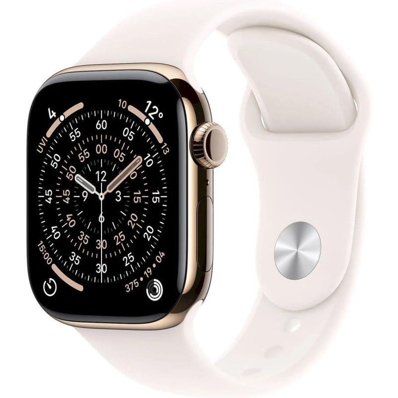 Apple Watch Series 11 GPS + Cellular 42mm Gold Titanium Case with Light Blush Sport Band - S/M 1