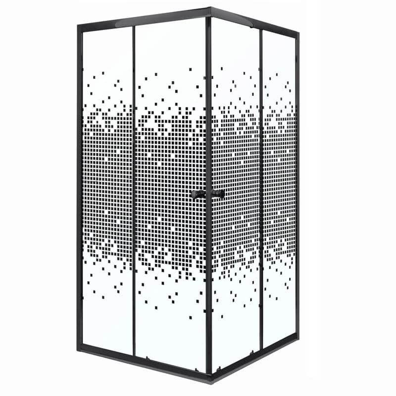 KERRA - Sprchovací kút Čierny Pixel SQ 80 (bez vaničky) 5907548118301 1