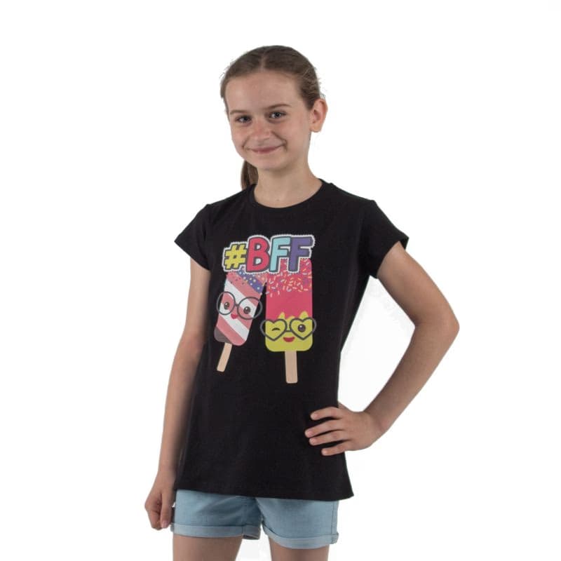 Dievčenské tričko s krátkym rukávom AUTHORITY KIDS T-BFF_black 2
