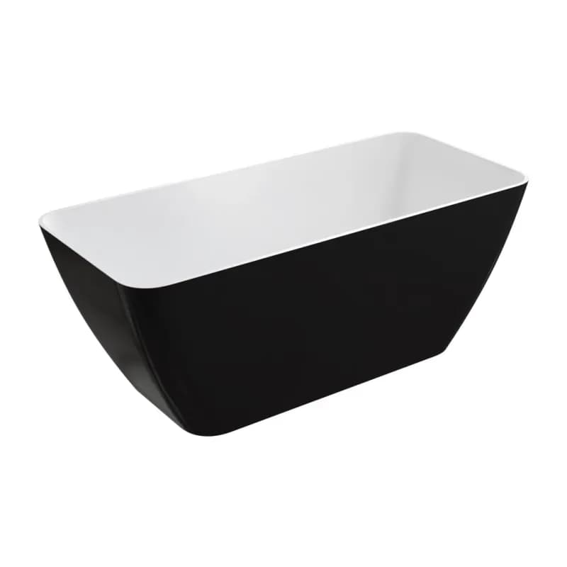 OMNIRES - PARMA M+ voľne stojaca vaňa, 159 x 71 cm biela / čierna lesk /BCP/ PARMAWWBCP 4
