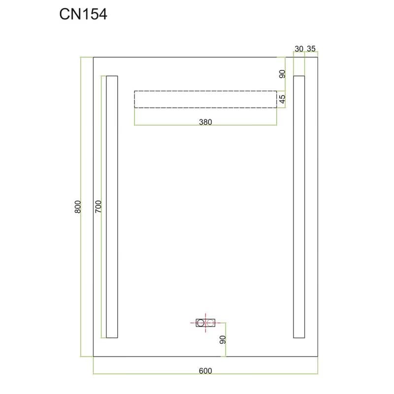 Mereo Zrkadlo 60x80 cm s LED osvetlením a odhmlievaním CN154 2