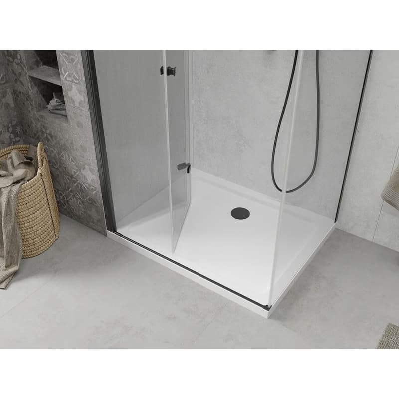 MEXEN/S - Lima sprchovací kút 70x110, transparent, čierna + biela vanička so sifónom 856-070-110-70-00-4010B 6