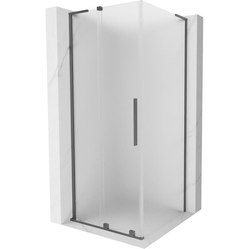 MEXEN/S - Velar L sprchovací kút, posuvné dvere 90 x 90, dekor, grafit metal 871-090-090-33-95 1