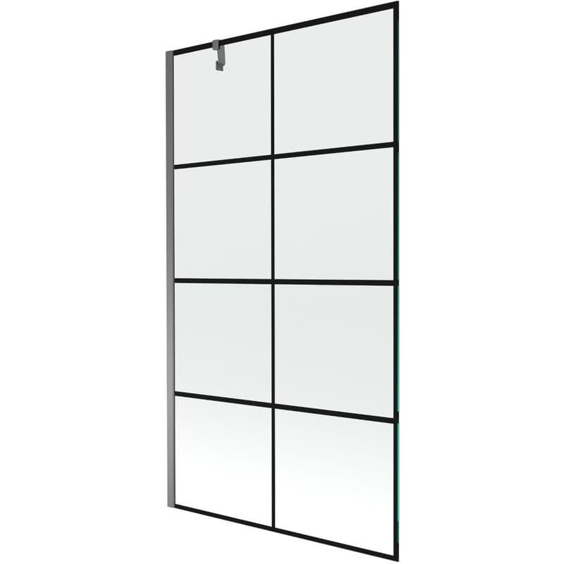MEXEN/S - Next vaňová zástena FIX 100 x 150, čierna vzor, grafit metal 895-100-000-00-77-95
