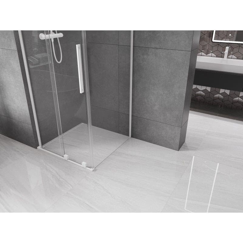 MEXEN/S - Velar L sprchovací kút, posuvné dvere 90 x 90, transparent, biela 871-090-090-03-20 5