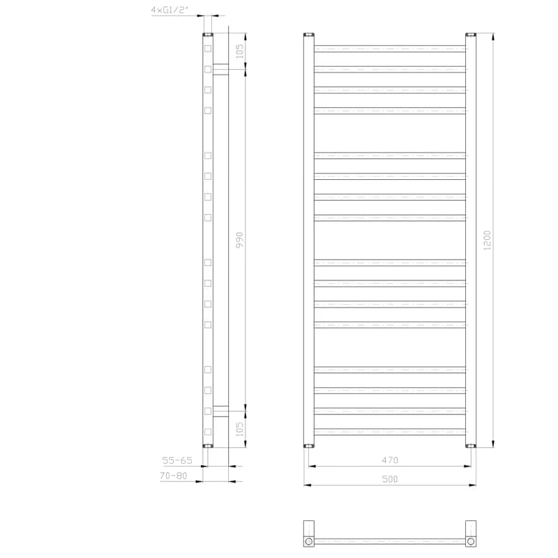 SAPHO - METRO vykurovacie teleso 500x1200 biela IR410T 2