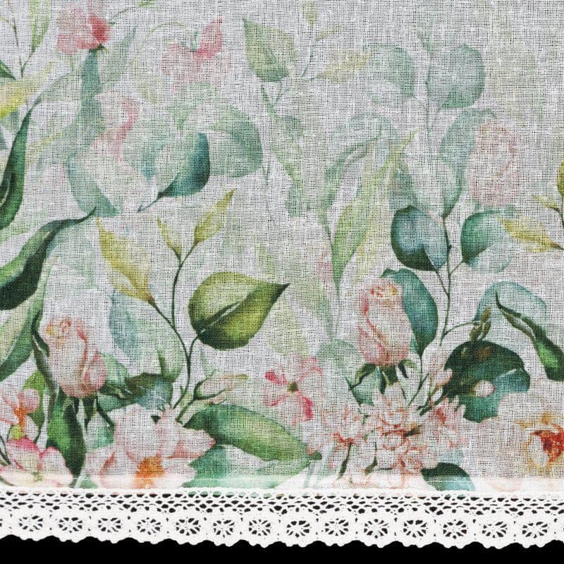 ArtFir Krátka záclona ESTERA P | biela/zelená 150 x 60 cm 4