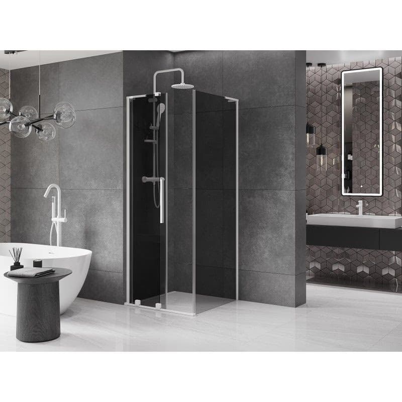 MEXEN/S - Velar L sprchovací kút, posuvné dvere 110 x 110, grafit, biela 871-110-110-43-20 3