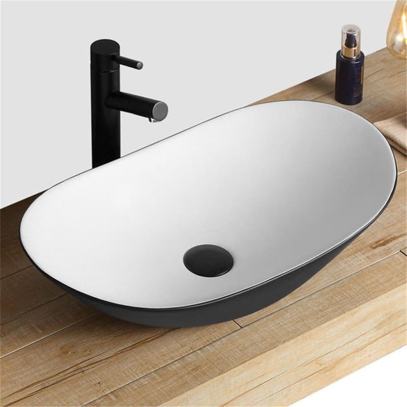 REA - Umývadlo na dosku Royal 61,5x33,5 bielo/ čierna REA-U6600 2