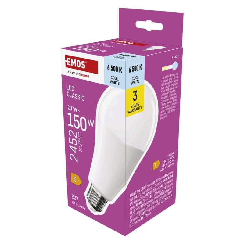 EMOS LED CLS A80 20W (150W) 2452lm E27 CW 1