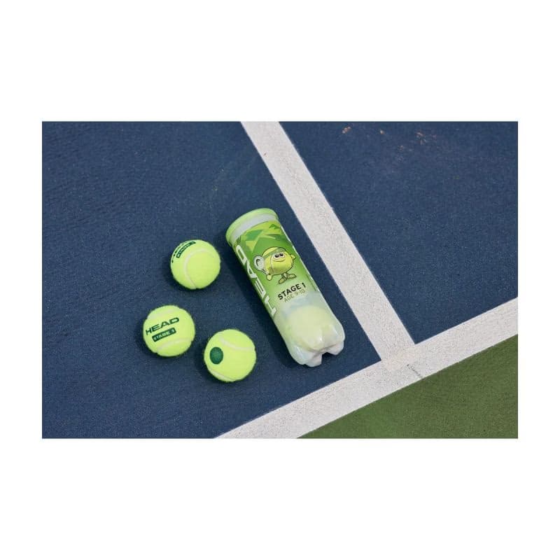 Tenisové loptičky 3ks HEAD 3B STAGE 1 - GREEN - 6 DZ 3