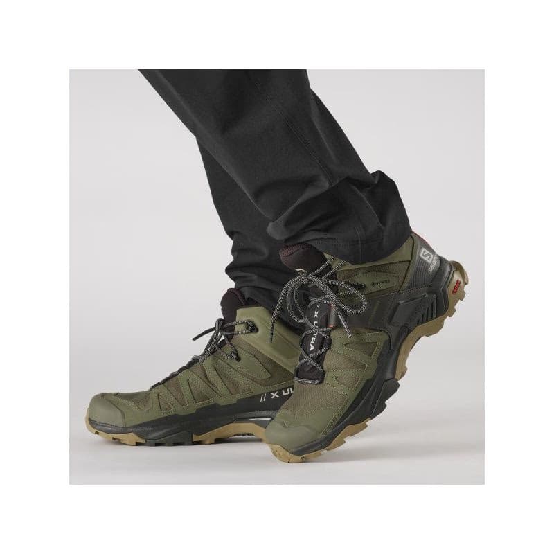 Pánska členková turistická obuv SALOMON X Ultra 4 Mid GTX deep lichen green peat kelp 5